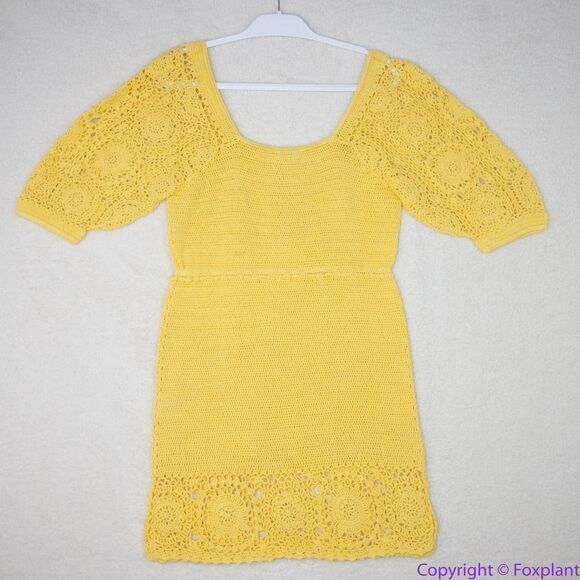 NEW Spell LET THE SUNSHINE IN CROCHET MINI DRESS, M - Picture 6 of 16